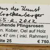 REINER KOBER,: "Blühende Pfingstrosen, Öl auf Holz, gerahmt und signiert, um 2000 - photo 2