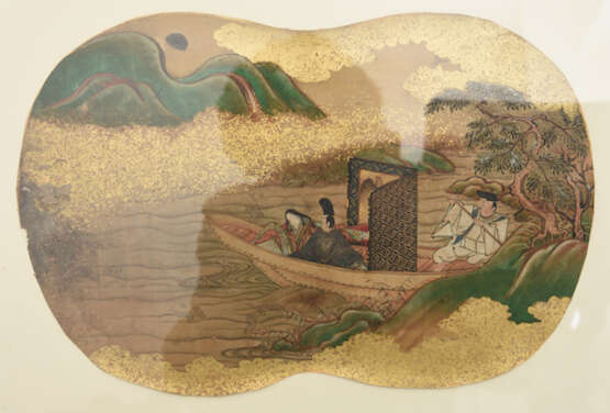 DREI ASIATISCHE MALEREIEN, Seide/Papier/Tusche,hinter Glas gerahmt, teils signiert/gestempelt, China/Japan 19./20. Jahrhundert - photo 3