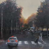 Вечер Canvas on the subframe Oil on canvas Urban аrt Cityscape Byelorussia 2020 - photo 1
