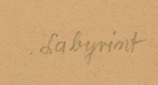 SIEGFRIED ASSFALG:"Labyrinth", poychromer Holzschnitt, hinter Glas gerahmt, nummeriert, signiert und datiert - photo 4