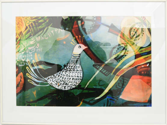 GÜNTHER BURKHARDT,"Die Taube", Acryl auf Glasplatte, limitiert, 21. Jahrhundert - фото 1
