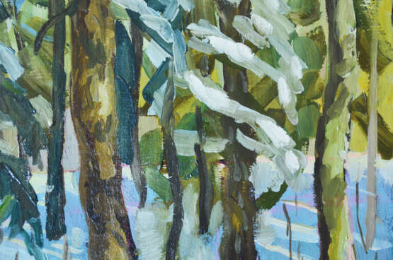 Painting “Winter morning”, Cardboard, Oil, Landscape painting, Russia, 2021 - photo 2