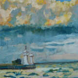 Painting “Yalta lighthouse”, Canvas on the subframe, Oil, Landscape painting, Russia, 2021 - photo 1