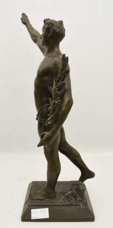 ROBERT DELANDRE, "Athlèthe saluant", Bronzeguss auf Plinthe, Frankreich um 1920 - photo 5