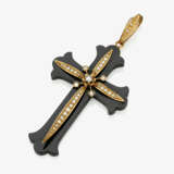 Historisches Onyx-Kreuz verziert mit Naturperlen, Italien, 1870er Jahre - Foto 1