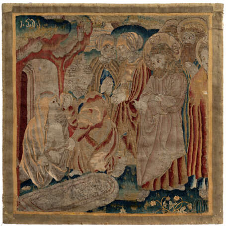 Antike Renaissance-Tapisserie "Die Auferweckung des Lazarus" - фото 1