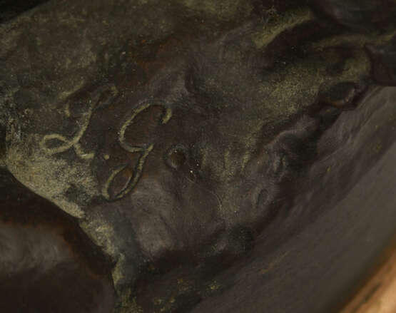 LOUIS GOSSIN,"David mit Goliaths Kopf"; Bronze auf Marmorsockel,Halbedelsteine, signiert, Frankreich um 1895 - фото 12