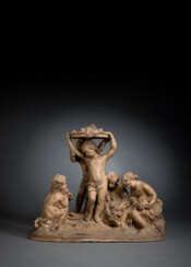 Terracotta-Gruppe mit Bacchanten
