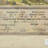 URKUNDE "JAGDGESCHWADER RICHTHOFEN", polychromer Druck auf Papier, hinter Glas gerahmt, Drittes Reich 1938 - photo 2