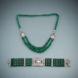 Art-Déco-Smaragd-Diamant-Collier und Armband - photo 1