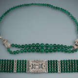 Art-Déco-Smaragd-Diamant-Collier und Armband - photo 2