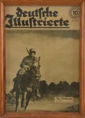 BLATT "DEUTSCHE ILLUSTRIERTE", hinter Glas gerahmt, Deutsches Reich 1940