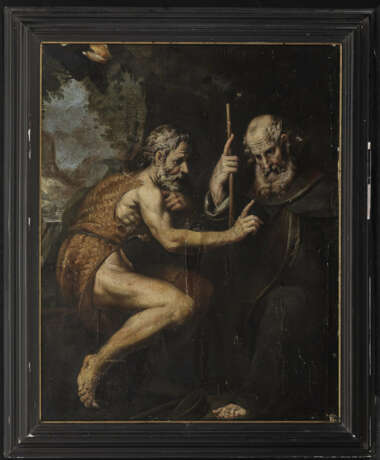 Italien, 17. Jahrhundert , Die Begegnung des Hl. Antonius Abbas mit dem Hl. Paulus von Theben - Foto 2