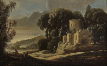 Gottfried (Goffredo) Wals, Landschaft mit Ruine und Figurenstaffage 