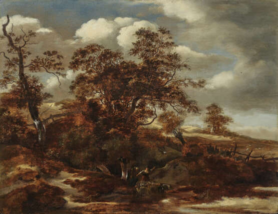 Niederlande, 17. Jahrhundert , Baumlandschaft mit Schafhirtin - Foto 2