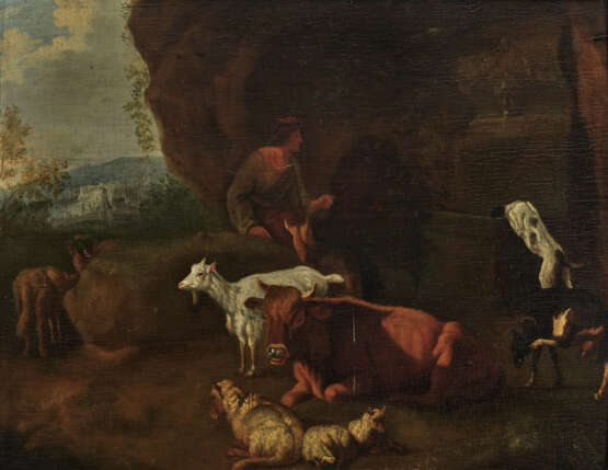 Niederlande, 17. Jahrhundert , Hirte mit Tieren am Brunnen - Foto 1