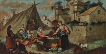 Unbekannt 17./18. Jahrhundert , Gemüsehändler vor der Stadt