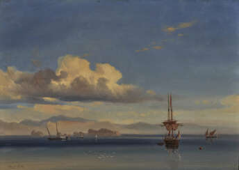 Antoine Léon Morel-Fatio, Abendstimmung vor der Küste 