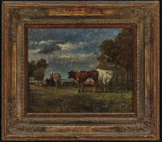 Frankreich, 2. Drittel 19. Jahrhundert , Hirtin mit Vieh auf der Weide - Foto 2