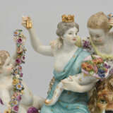MEISSEN PORZELLAN "Figurengruppe mit Löwe", polychrom bemaltes glasiertes goldstaffiertes Porzellan, gemarkt, 20. Jahrhundert - Foto 13