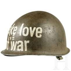 Stahlhelm US M1 "Make love, not war", USA, 1960er - 1970er Jahre
