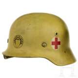 Fünf internationale Helme Feuerwehr, Rotes Kreuz, Zivilschutz, 1950er - 1990er - photo 12