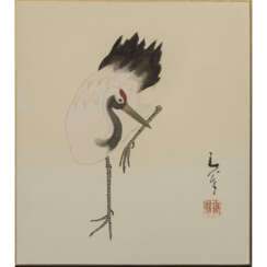Malerei eines Kranichs. JAPAN, 20. Jahrhundert.