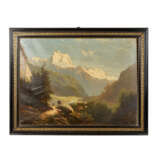 NORMA (?, undeutlich signiert, Künstler/in 2. Hälfte 19. Jahrhundert), "Wanderer in den Alpen", - Foto 1