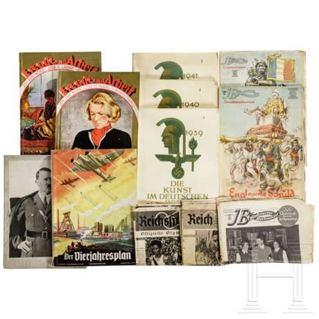 13 Magazine und Zeitschriften mit "Illustrierter Beobachter" und einer Sonderausgabe "Der Vierjahresplan 1941" - Foto 1