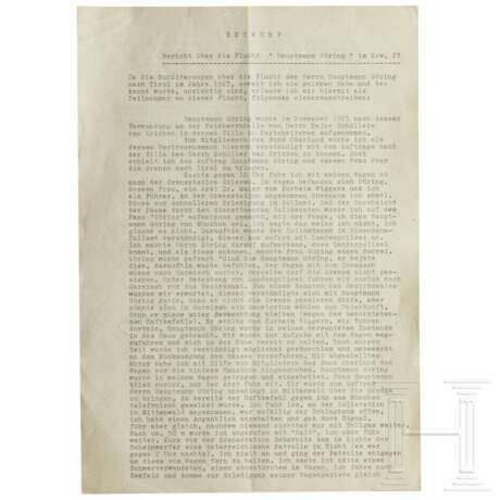 Entwurf zum Bericht über die Flucht "Hauptmann Görings" im November 1923 - photo 1