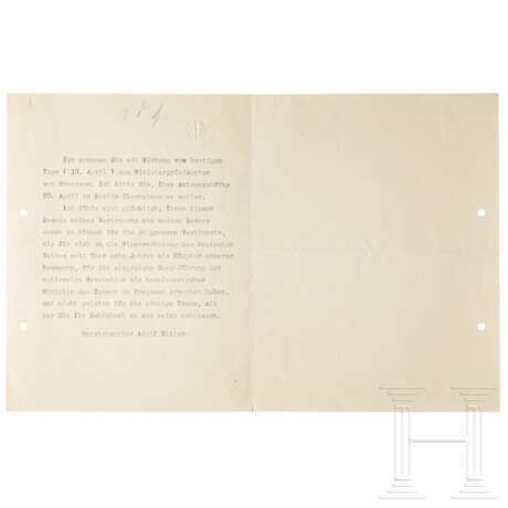 Benachrichtigungstelegramm Hitlers über Görings Ernennung zum Preußischen Ministerpräsident vom 10./11. April 1933 - photo 2