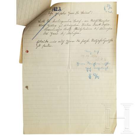 Balthasar Brandmayer - eigenhändiger Brief des Kriegskameraden aus dem 1. Weltkrieg an Hitler zum Jahreswechsel 1942/43 - Foto 3