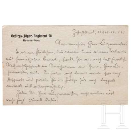 Ritterkreuzträger Generalleutnant Egbert Picker - handgeschriebene Postkarte - Foto 2