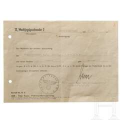Zwei Dokumente des Nachtjagdfliegers Ludwig Becker 1942 mit Original Unterschrift Helmut Lents bzw. Kurt-Bertram von Dörings