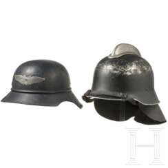 Zwei Helme - Feuerlöschwesen bzw. Luftschutz, Deutsches Reich, 2. Weltkrieg 