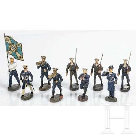 80 Elastolin- und Lineol-Soldaten mit Marinefiguren und einer Feldküche  - Foto 4