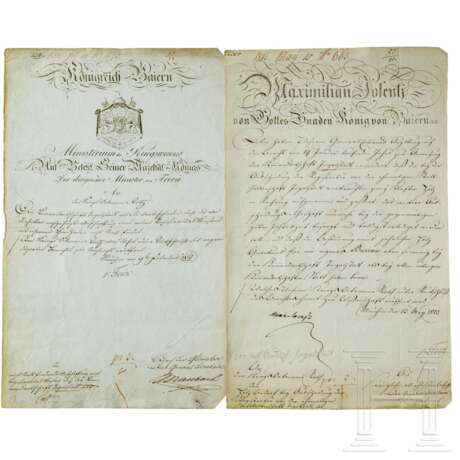 König Maximilian I. Joseph - Schreiben mit Originalunterschrift - Foto 1
