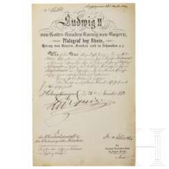 König Ludwig II. von Bayern - Autograph, datiert 24.11.1884