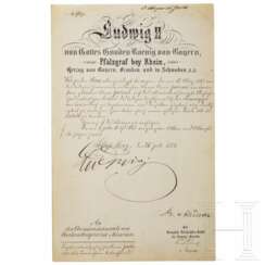 König Ludwig II. von Bayern - Autograph, datiert 21.7.1885