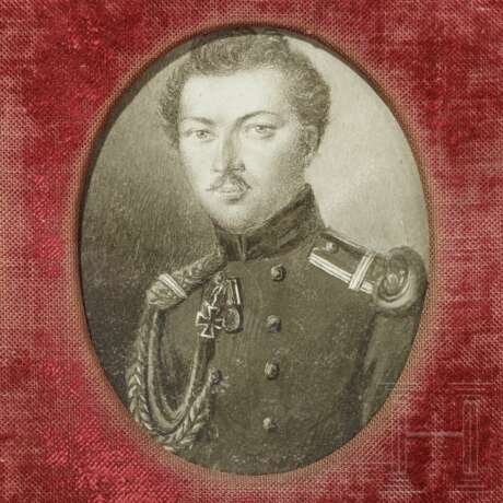 Generalleutnant Johann Georg Heinrich Fritze (1792 - 1879) - Miniaturportrait, um 1900 - Foto 3