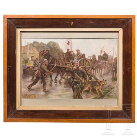 Gemälde "Sanitäter unter Beschuss", datiert 1916 - фото 1