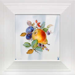 Porzellanbild mit Früchtedekor