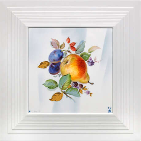 Porzellanbild mit Früchtedekor - Foto 1