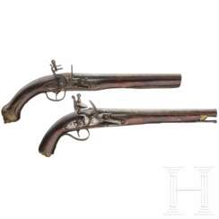 Zwei Steinschlosspistolen, balkantürkisch, 19. Jahrhundert