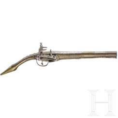 Pistolet à silex Miquelet, dit &quot;pistolet à queue de rat&quot;, Albanie, vers 1850