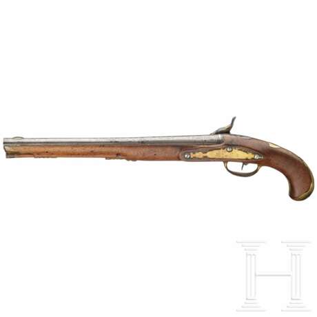 Lange Perkussionspistole mit osmanischem Damastlauf, deutsch, um 1780 - Foto 2