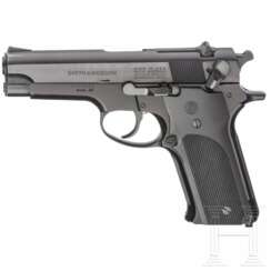 Smith &amp; Wesson Modell 59, &quot;Pistolet à chargement automatique 9 mm 14 coups&quot;, avec étui