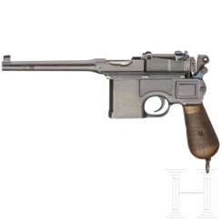 Mauser C 96 "Wartime Commercial", mit Kasten, Leder