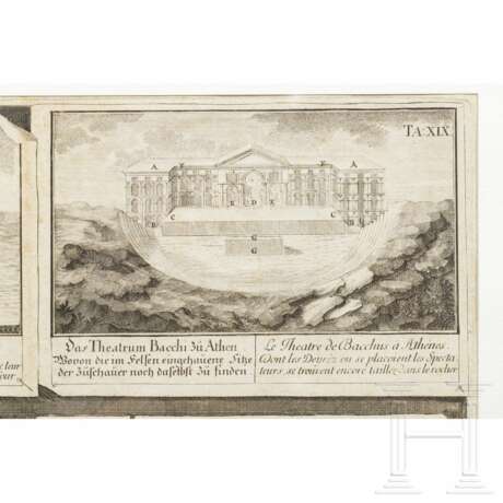 Sechs Kupferstiche mit architektonischen Sehenswürdigkeiten, deutsch und Frankreich, 18. Jahrhundert - photo 8
