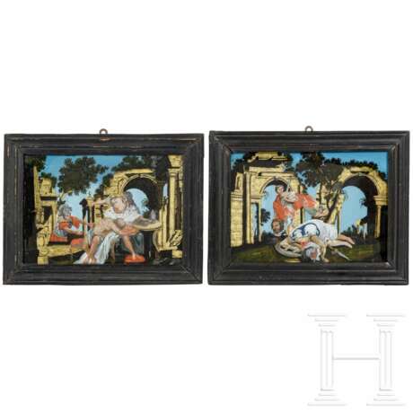 Ein Paar Hinterglasbilder, süddeutsch, 18. Jahrhundert - Foto 1